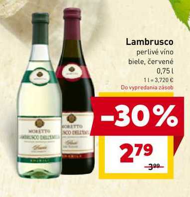 Lambrusco perlivé víno biele, červené 0,75 l