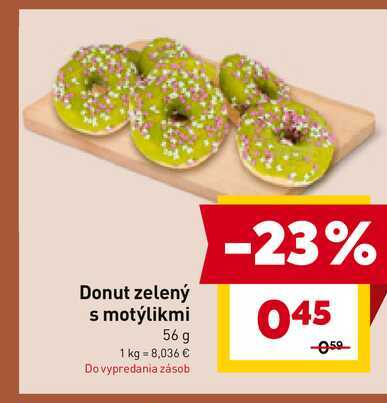 Donut zelený s motýlikmi 56 g 
