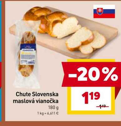 Chute Slovenska maslová vianočka 180 g 