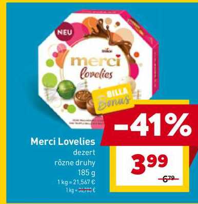 Merci Lovelies dezert rôzne druhy 185 g