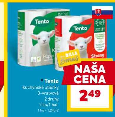 Tento kuchynské utierky 3-vrstvové 2 druhy
