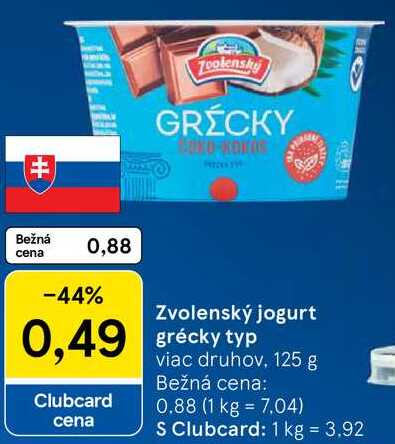 Zvolenský jogurt grécky typ, 125 g