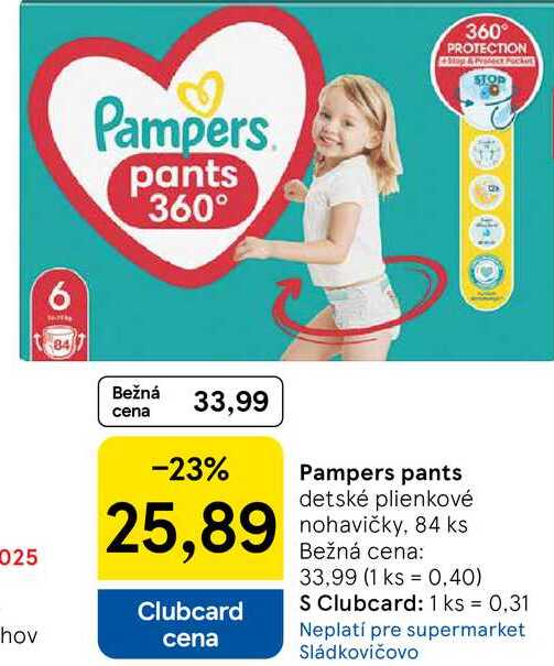 Pampers pants, 84 ks 