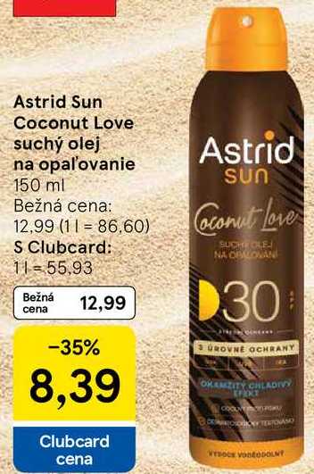 Astrid Sun Coconut Love suchý olej na opaľovanie, 150 ml