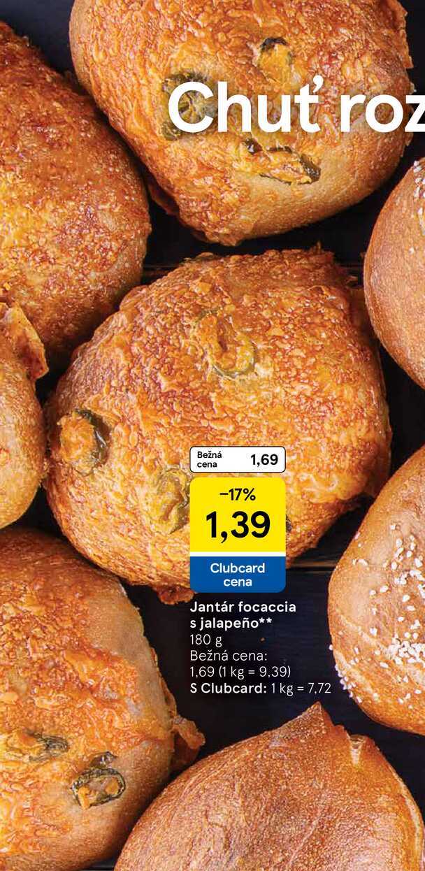 Jantár focaccia s jalapeño, 180 g 