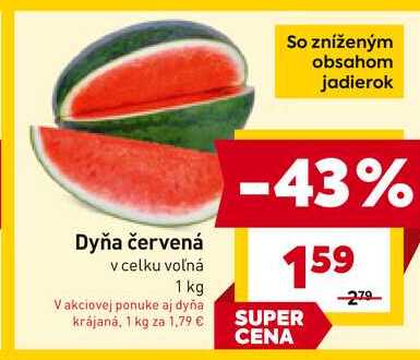 Dyňa červená v celku voľná 1 kg 