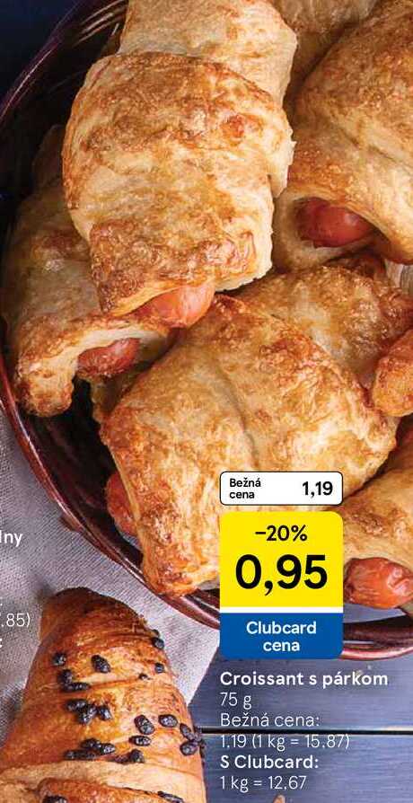 Croissant s párkom, 75 g