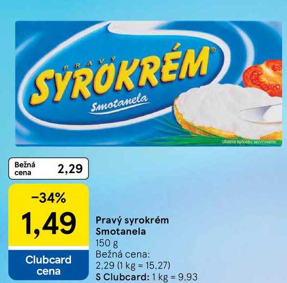Pravý syrokrém Smotanela, 150 g
