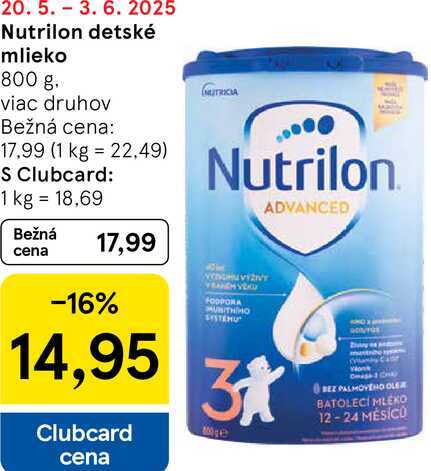 Nutrilon detské mlieko, 800 g