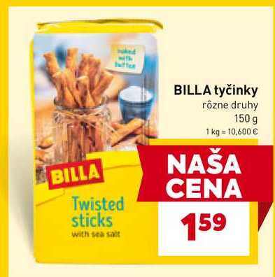 BILLA tyčinky rôzne druhy 150 g 