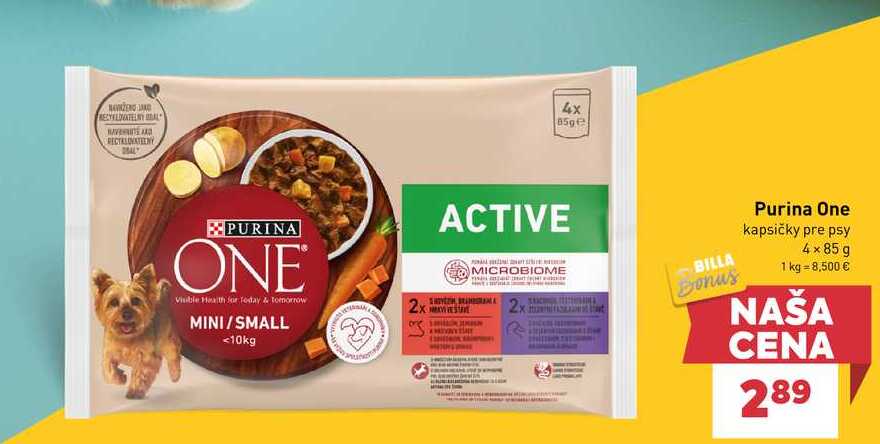 Purina One kapsičky pre psy 4x85 g