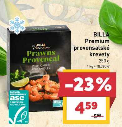 BILLA Premium provensalské krevety 250 g 