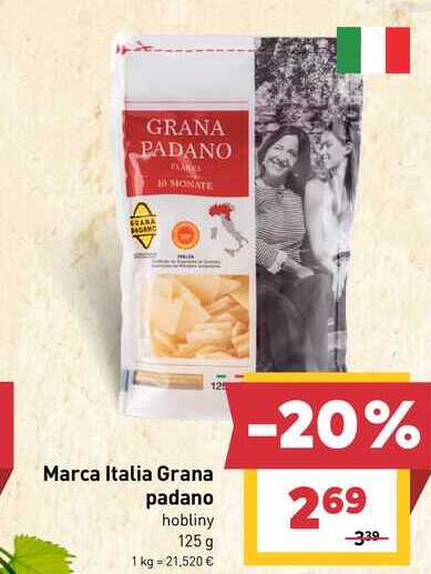 Marca Italia Grana padano hobliny 125 g 