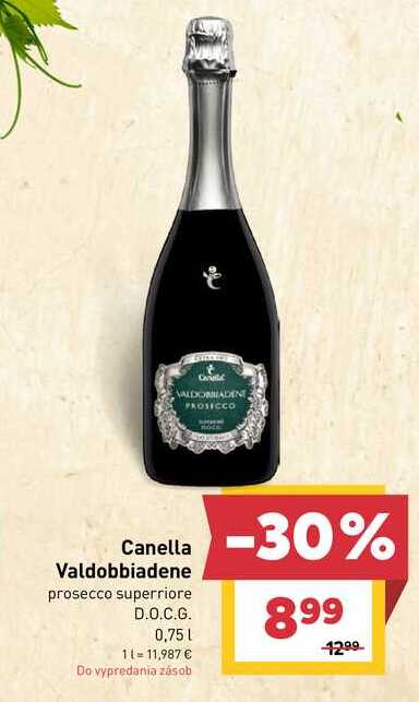 Canella Valdobbiadene prosecco superriore D.O.C.G. 0,75l