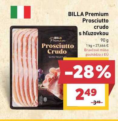 BILLA Premium Prosciutto crudo s hľuzovkou 90 g 