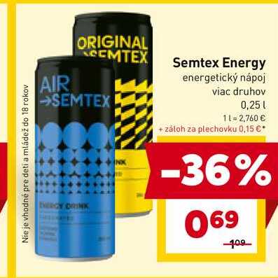 Semtex Energy energetický nápoj viac druhov 0,25l