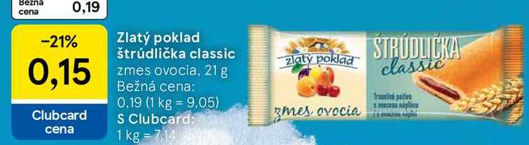 Zlatý poklad štrúdlička classic, 21 g