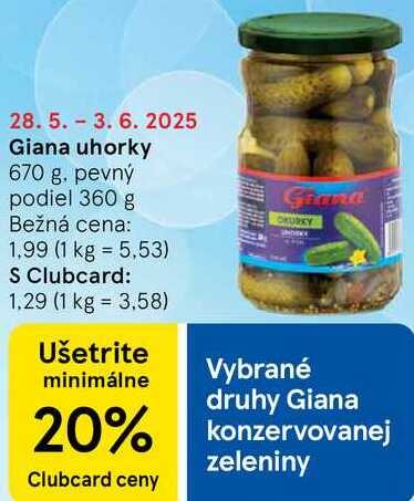 Giana uhorky, 670 g
