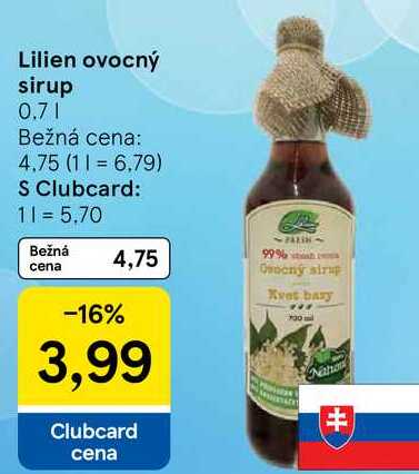 Lilien ovocný sirup, 0,7 l