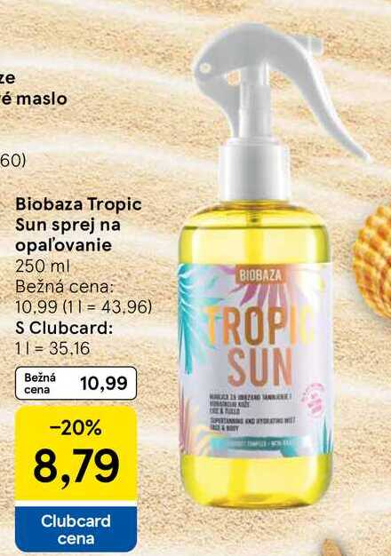Biobaza Tropic Sun sprej na opaľovanie, 250 ml