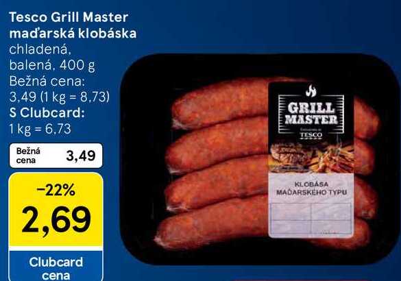 Tesco Grill Master maďarská klobáska, 400 g 