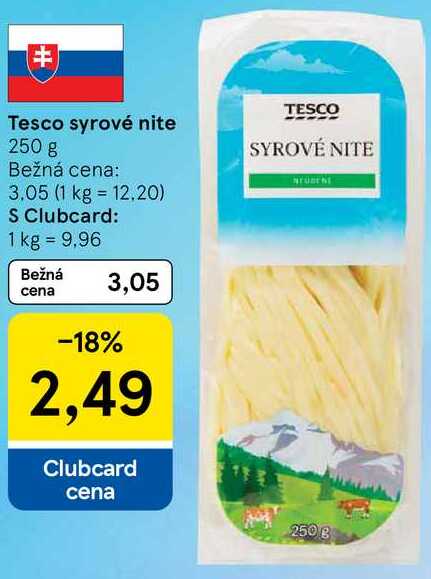 Tesco syrové nite, 250 g 