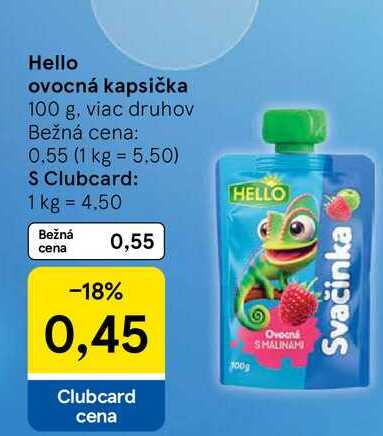 Hello ovocná kapsička, 100 g