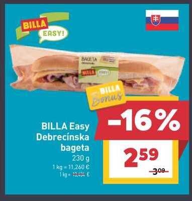BILLA Easy Debrecínska bageta 230 g