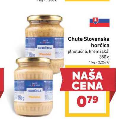 Chute Slovenska horčica plnotučná, kremžská, 350 g