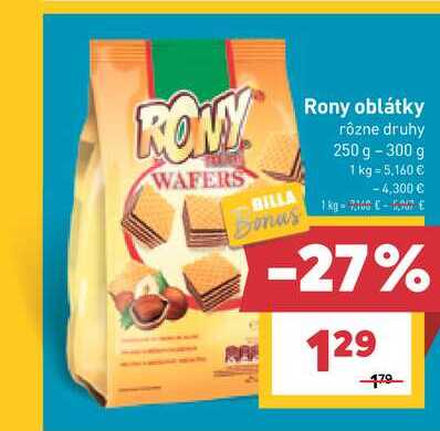 Rony oblátky rôzne druhy 250 g -300 g 