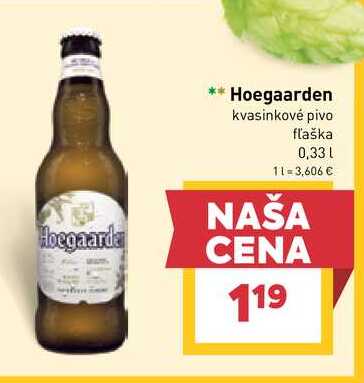Hoegaarden kvasinkové pivo fľaška 0,33l