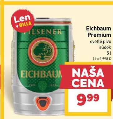 Eichbaum Premium svetlé pivo súdok 5l