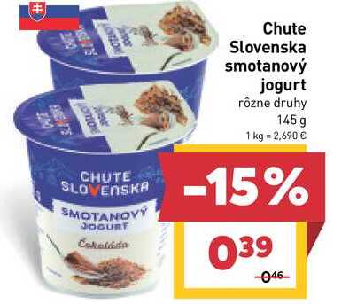 Chute Slovenska smotanový jogurt rôzne druhy 145 g  v akcii