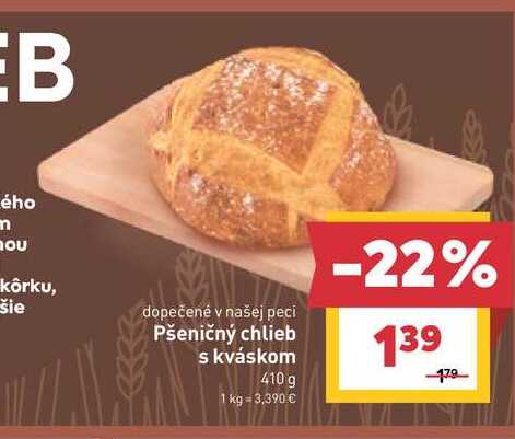 Pšeničný chlieb s kváskom 410 g