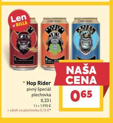 Hop Rider pivný špeciál plechovka 0,33 l