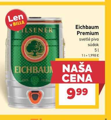 Eichbaum Premium svetlé pivo súdok 5l