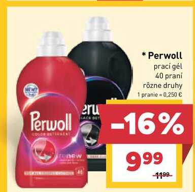 Perwoll prací gél 40 praní rôzne druhy
