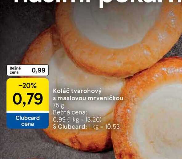 Koláč tvarohový s maslovou mrveničkou 75 g 