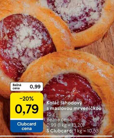 Koláč jahodový s maslovou mrveničkou 75 g 