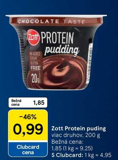 Zott Protein puding Clubcard cena viac druhov 200 g 