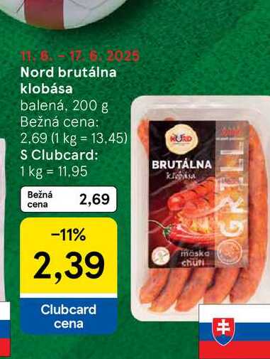 Nord brutálna klobása balená, 200 g 