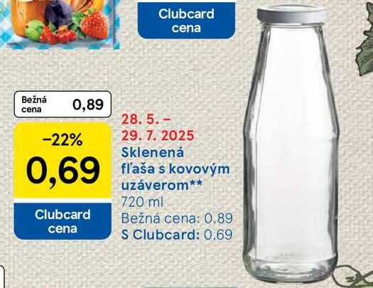 Sklenená fľaša s kovovým uzáverom 720 ml 