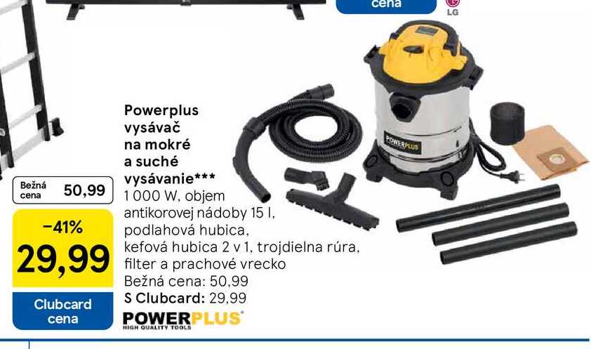 Powerplus vysávač na mokré a suché vysávanie 1000 W