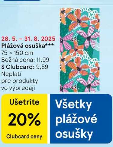 Plážová osuška 75 x 150 cm 