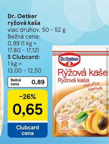 Dr. Oetker ryžová kaša viac druhov. 50 - 52 g 