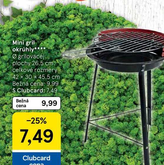Mini gril okrúhly Ø grilovacej plochy 26,5 cm