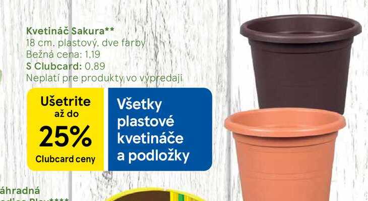 Kvetináč Sakura 18 cm. plastový, dve farby 