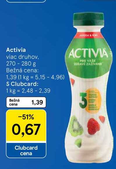 Activia viac druhov 270-280 g