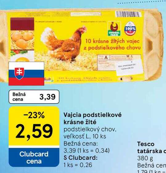 Vajcia podstielkové krásne žlté podstielkový chov veľkosť L, 10 ks 