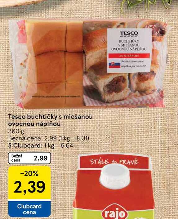 Tesco buchtičky s miešanou ovocnou náplňou 360 g 